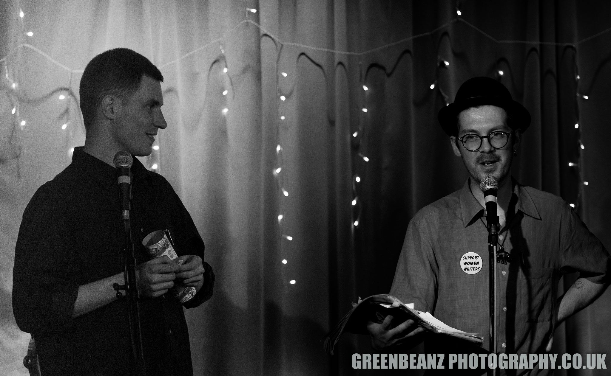 Chris White (left) and T.S.Idiot (right) perform at 'Forked' in Plymouth